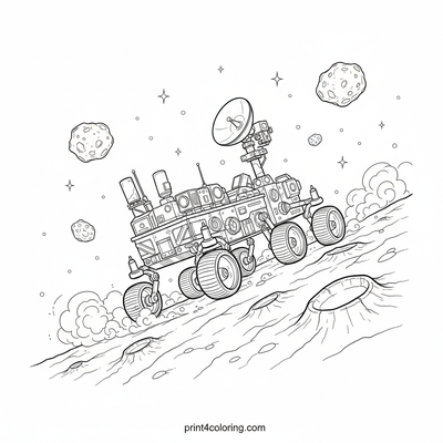 Stellar Rover's Asteroid Adventure - free printable coloring page