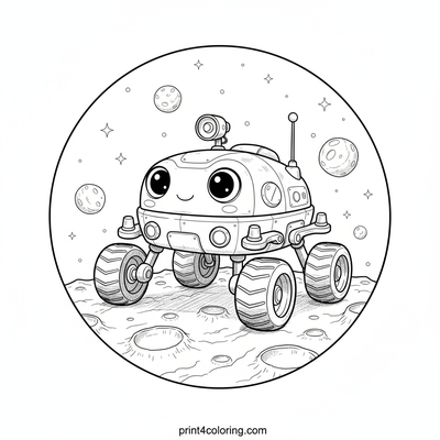 Cozy Rover's Cosmic Journey - free printable coloring page