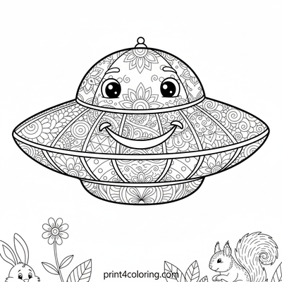 Zentangle Saucer's Garden Greeting - free printable coloring page