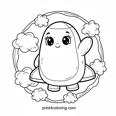 Friendly Space Shuttle Says Hello - free printable coloring page