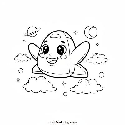 My Friendly Space Shuttle Friend - free printable coloring page