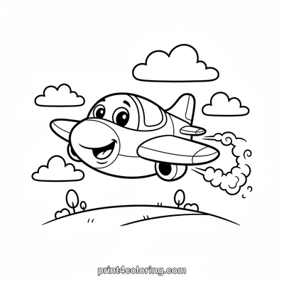Friendly Sky Buddy Soars! - free printable coloring page