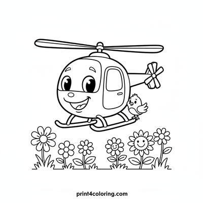The Friendly Sky Helper - free printable coloring page