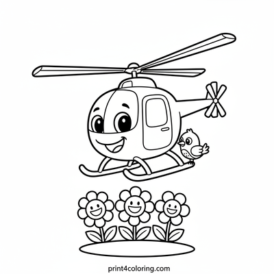 Happy Chopper's Field of Flowers - free printable coloring page