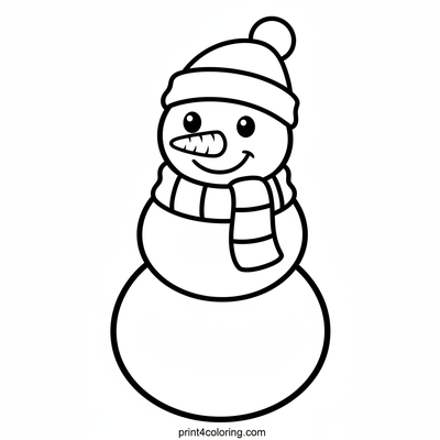 My Friendly Snowman Smile - free printable coloring page