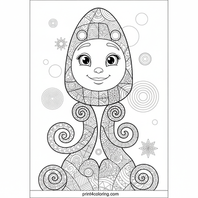 Star-Bound Smile: Friendly Shuttle's Zentangle Ascent - free printable coloring page