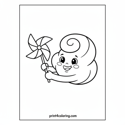 Smiling Swirl Cloud's Pinwheel Playtime - free printable coloring page