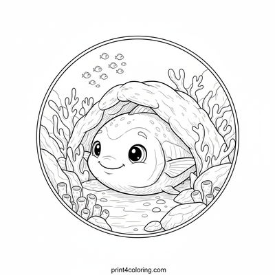 Friendly Tuna's Coral Hideaway - free printable coloring page