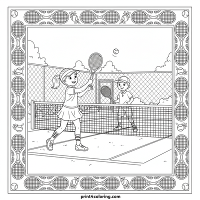 Tennis coloring pages preview