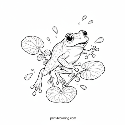 Froggy's Watercress Peek-a-Boo - free printable coloring page