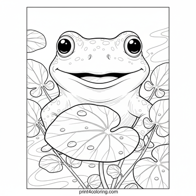 Froggy's Secret Watercress World - free printable coloring page