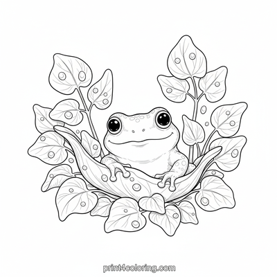 Froggy's Secret Watercress World - free printable coloring page