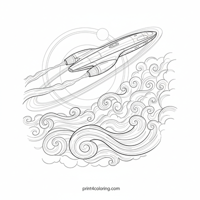Neptune's Grand Voyage: Galactic Explorer - free printable coloring page