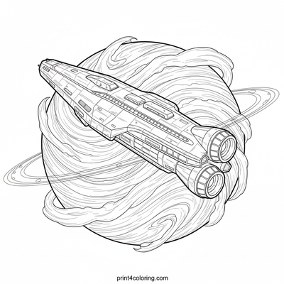 Galactic Explorer: Neptune's Swirling Skies - free printable coloring page