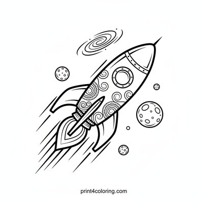 Galactic Rocket Race: Cosmic Conqueror - free printable coloring page