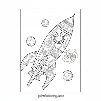 Stellar Streak Rocket Race - free printable coloring page