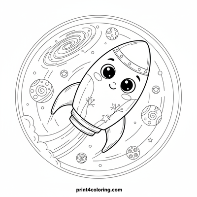 Stellar Rocket Rally: Cosmic Cruiser Challenge - free printable coloring page