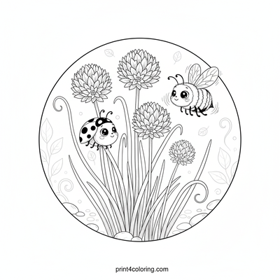 Chives and Garden Friends: A Botanical Adventure - free printable coloring page