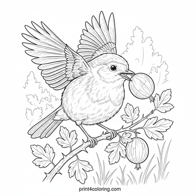 Garden Robin's Berry Feast