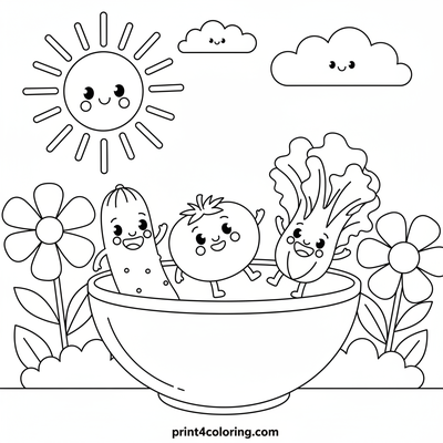 Garden Gathering: A Veggie Salad Party! - free printable coloring page