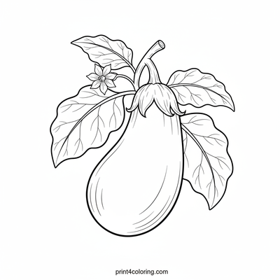 Magnificent Eggplant Harvest Portrait - free printable coloring page
