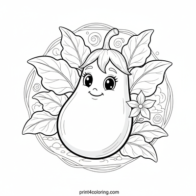 Garden Gem: Ripe Eggplant Delight - free printable coloring page