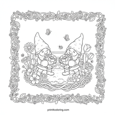 Garden Gnome's Petal Punch-Out - free printable coloring page
