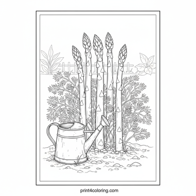Asparagus Patch Perfection - free printable coloring page