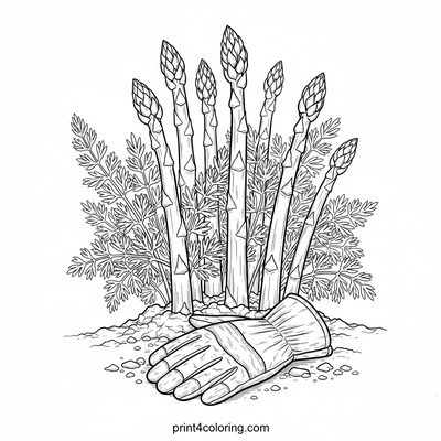 Bountiful Asparagus Patch Harvest - free printable coloring page