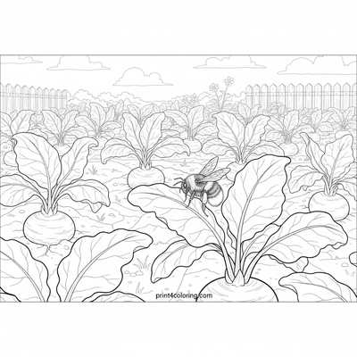 Garden's Busy Harvest Dance - free printable coloring page