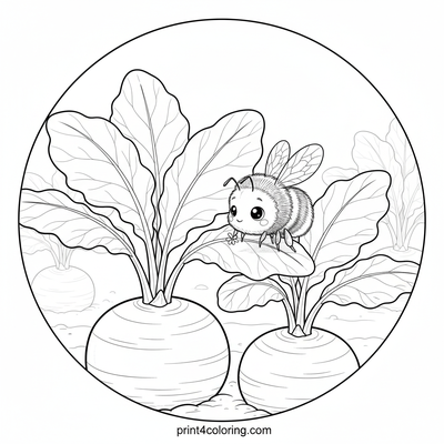 Busy Bee's Turnip Garden Adventure - free printable coloring page
