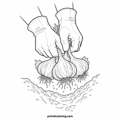 Garlic Harvest Adventure - free printable coloring page