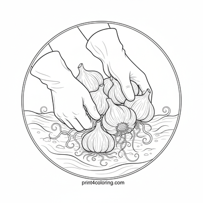 The Great Garlic Dig: A Cozy Harvest - free printable coloring page