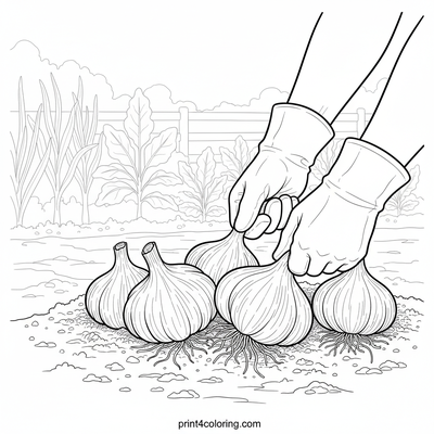 The Great Garlic Dig - free printable coloring page