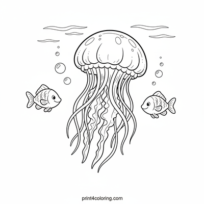 Baby Jellyfish's Gentle Ocean Ballet - free printable coloring page