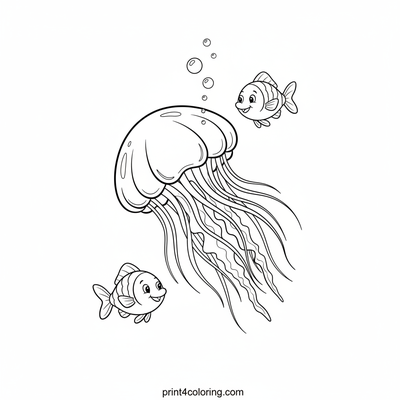 Enchanted Ocean Drift: Baby Jellyfish Adventure - free printable coloring page