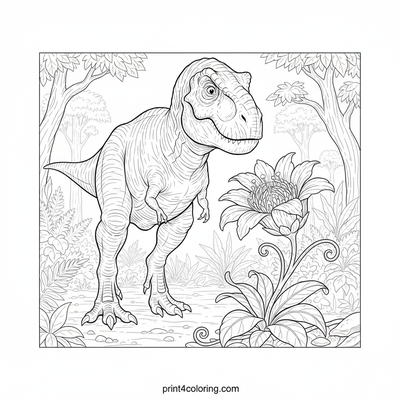 The Gentle Giant's Curious Stroll - free printable coloring page