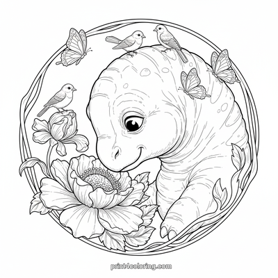Cozy Garden Giant - free printable coloring page