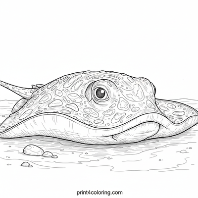 Gentle Stingray's Sandy Sanctuary - free printable coloring page