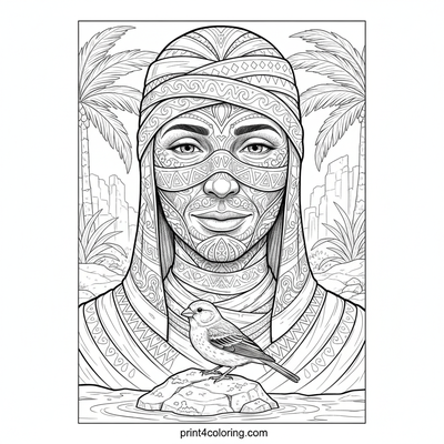The Serene Oasis Guardian - free printable coloring page