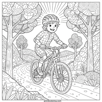 Geometric Trailblazer: A Zentangle Ride - free printable coloring page