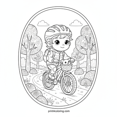 Geometric Trailblazer: A Cozy Cycling Adventure