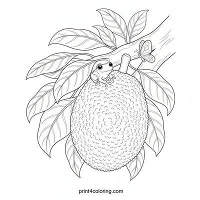 Giant Jackfruit's Orchard Retreat - free printable coloring page