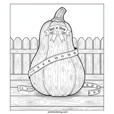 Prize-Winning Zucchini Portrait - free printable coloring page