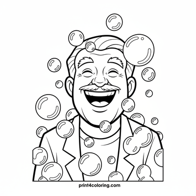Professor Utonium's Bubbly Laugh - free printable coloring page