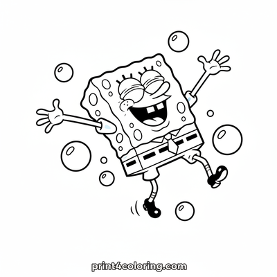 SpongeBob's Super Silly Giggle - free printable coloring page
