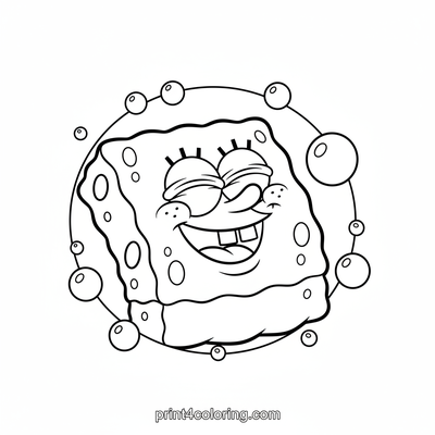 SpongeBob's Happy Giggles - free printable coloring page