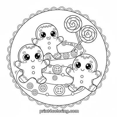 The Great Gingerbread Dash! - free printable coloring page