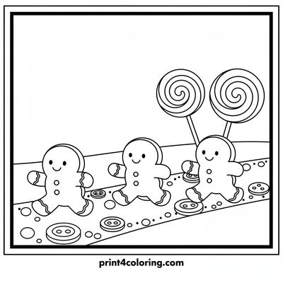 Sweet Sprint: Gingerbread Race! - free printable coloring page