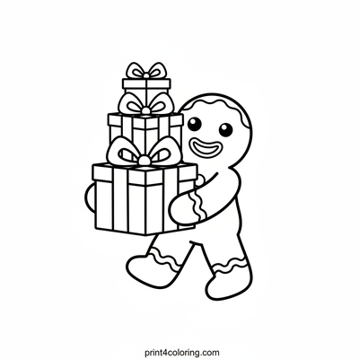 Happy Gingerbread Delivery! - free printable coloring page